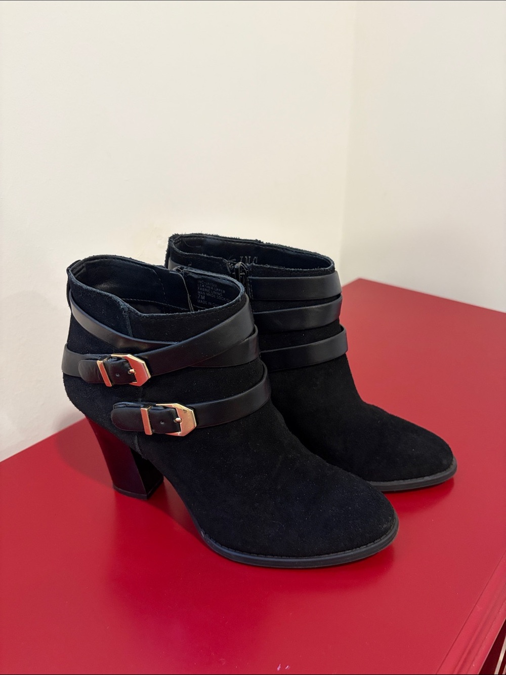 Black Ankle Boots with Buckle Straps